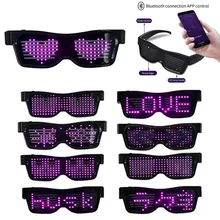Приложение управление Bluetooth индивидуальные языки мигающие светодиодные вечерние очки USB зарядка светящиеся очки рождественское освещение концертов игрушка B4