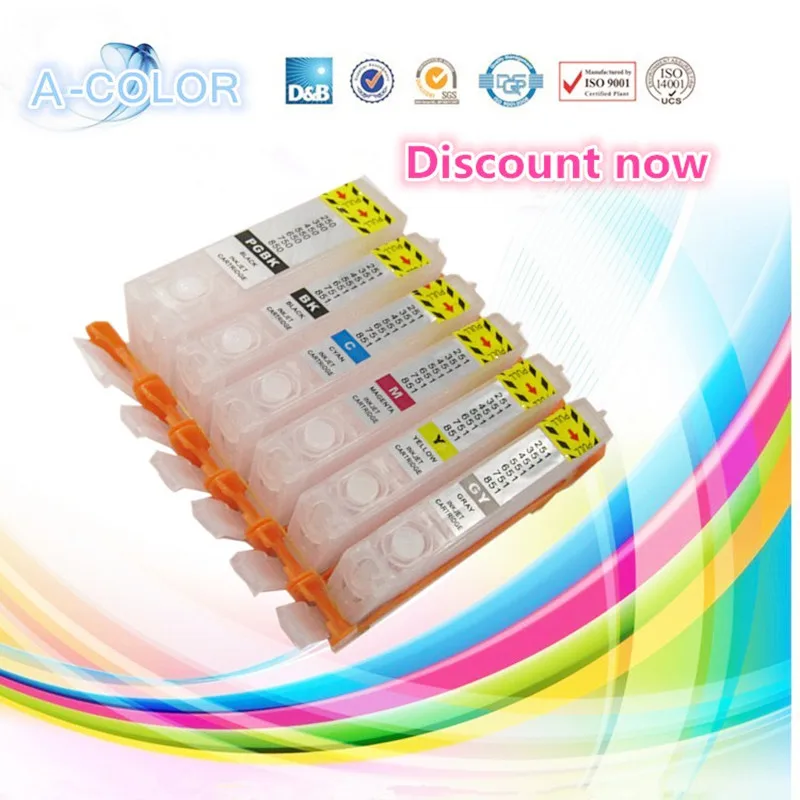 Empty 6 color PGI 150 CLI 151 Refill Ink Cartridge for Canon PGI150 CLI151 With Reset Chip for