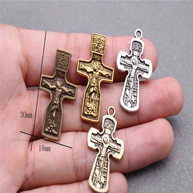 

100 pieces / Orthodox retro Orthodox Cross Medal, Orthodox Rose Rosa Cross Medal Necklace Bracelet Medal.