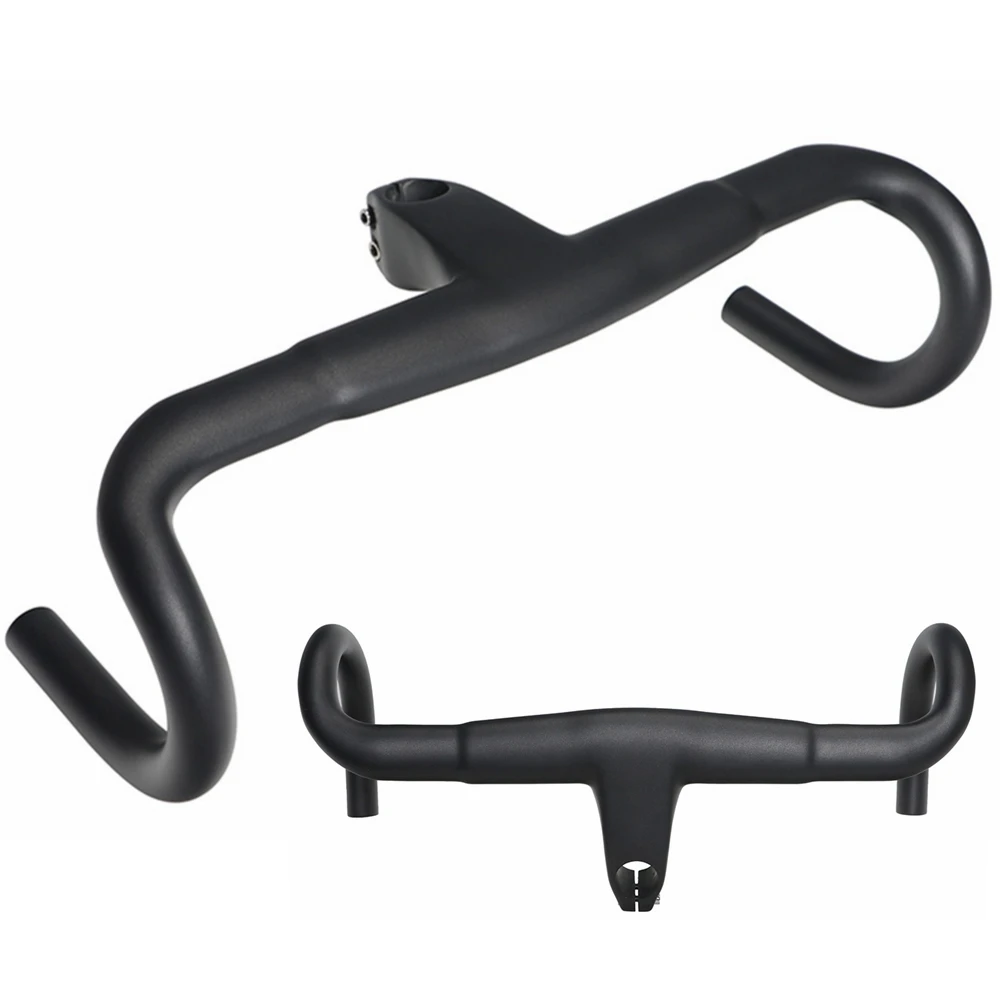 

Full UD Carbon Fibre Bike Handlebar Road Handlebar With Stem Bicycle Bent Bar Matte Black Fork Diameter 28.6mm