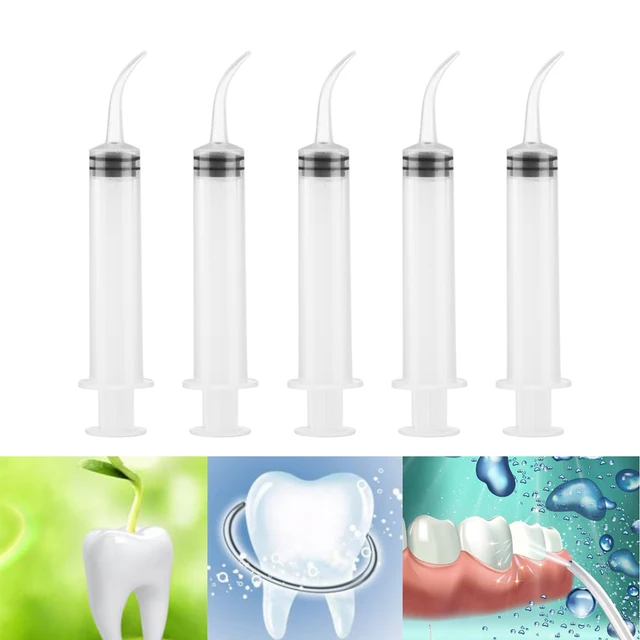 1/5Pcs 12cc Disposable Plastic Oral Dental Lab Irrigation Syringe