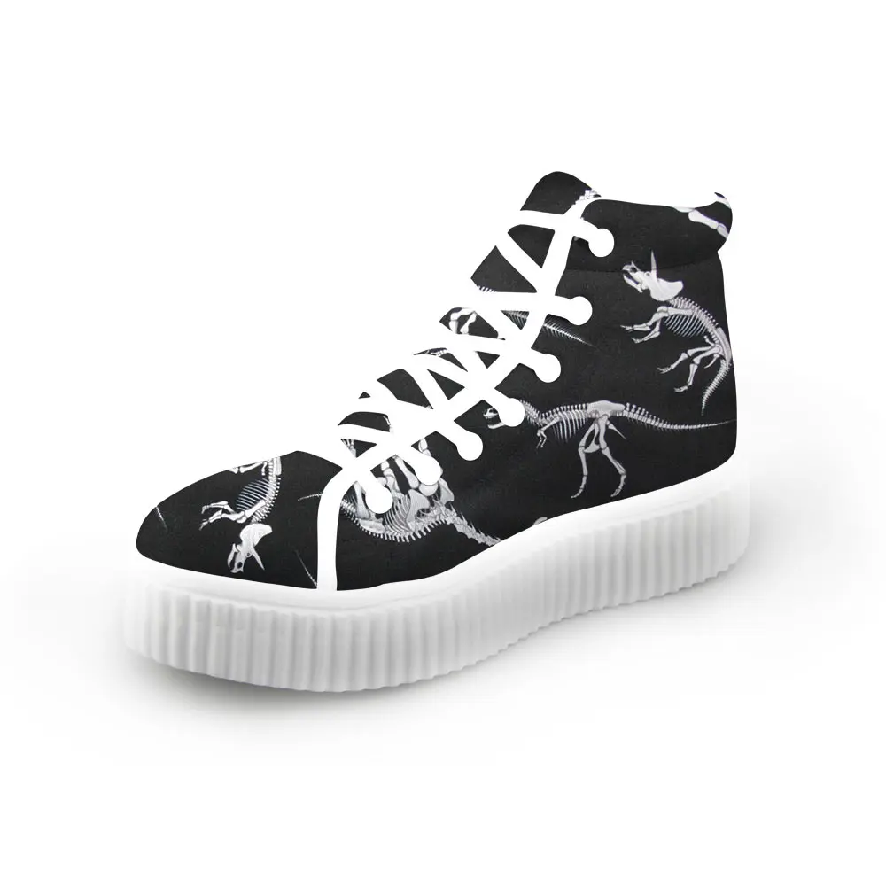 

Women's Flat Shoes Ladies Animals Printing High Top Flat Platform Shoes for Teenager Pattern Cute Little Dragon Cartoon