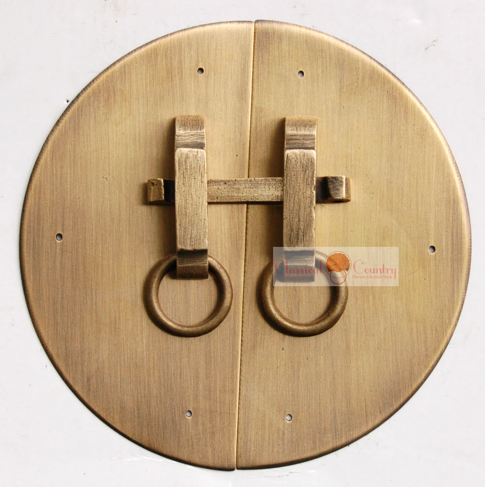 22cm Big Gate Knocker Chinese Door Ring Brass Hardware Face Plate Pull