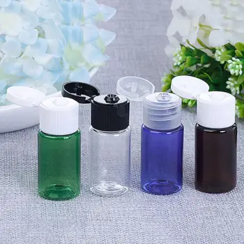 

Mini Cosmetic Empty Bottle 10Pcs Plastic Essential Oil Cream Sample Packaging Container Bottles with flip cap 10ml