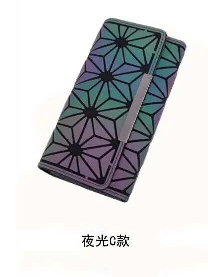 Популярный бренд Bao женский кошелек, клатч дамские карты сумка модные геометрические женские сумки фосфоресцирующий люминесцентный длинный кошелек - Цвет: C