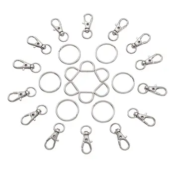 

Pandahall 10pc DIY Jewelry Findings Accessories Making Key Chains Alloy Swivel Lobster Claw Clasps and Iron Rings Platinum