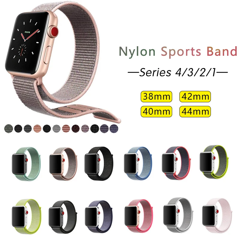 

Kebitt Nylon Sport Band for Apple Watch Series 5 4 3 2 1 38MM 42mm 40MM 44mm Soft Breathable Watch Strap Colorful iWatch Band
