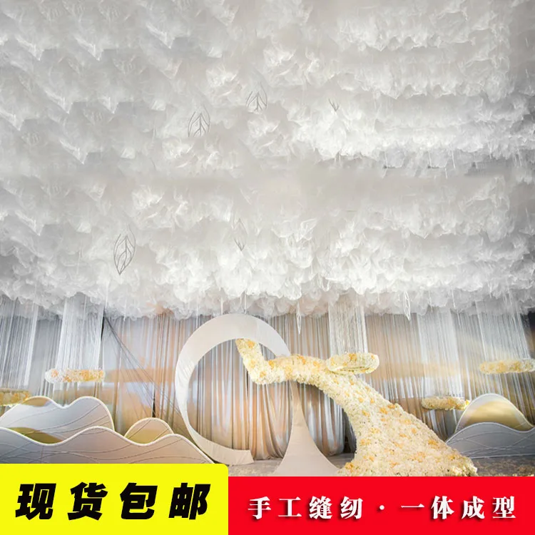 Us 15 75 White Luxury Wedding Roof Drape Fabric Canopy Drapery For Wedding Fabric Decoration Organza Tulle Wedding Ceiling Drapes In Banners