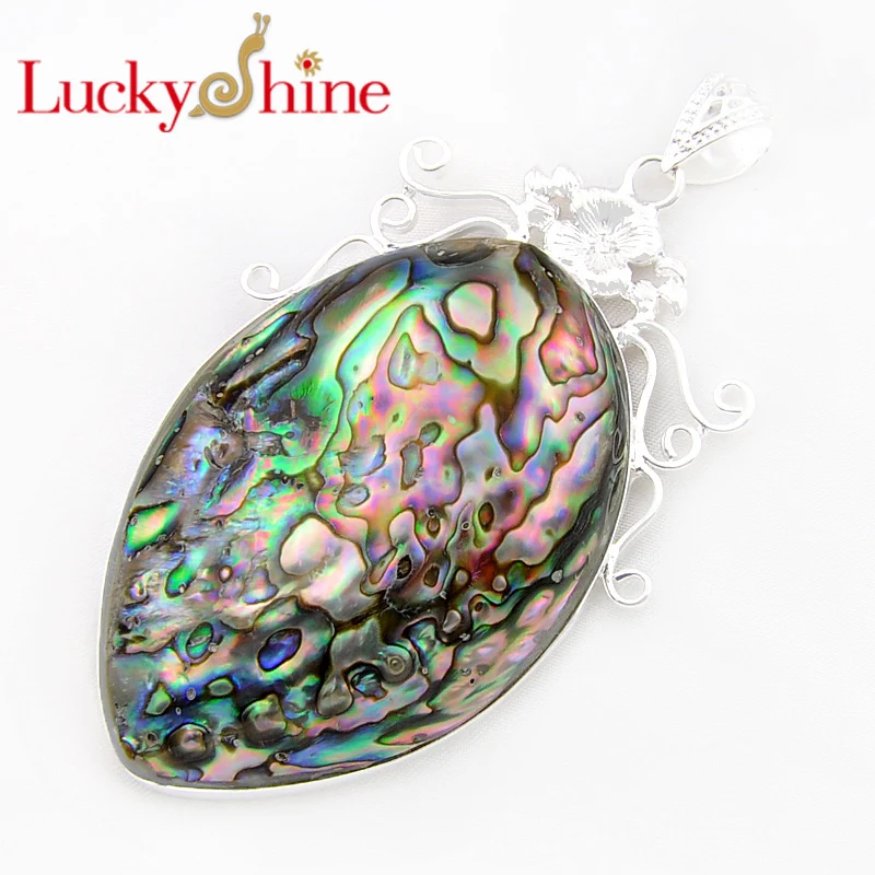 Natural Abalone Pendants For Necklaces - Abalone Shell Pendant In 925 Sterling Silver - Boho Beach Charm Costume Western Jewelry For Women