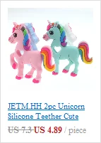 QHBC 10pcs Silicone Unicorn Baby Teether Rodent BPA Free Newborn Teething Necklace Pendant Infant Chews Nurse Gift Toys Horse