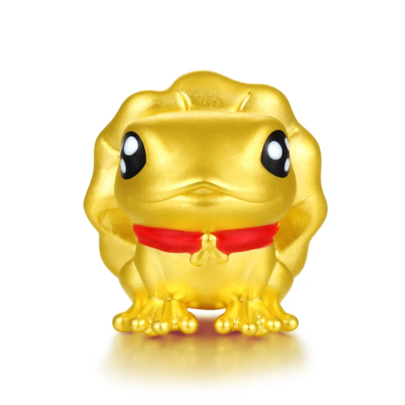 Pure 999 Yellow Gold 3D Gold Frog Bracelet 1.36gin Chain & Link