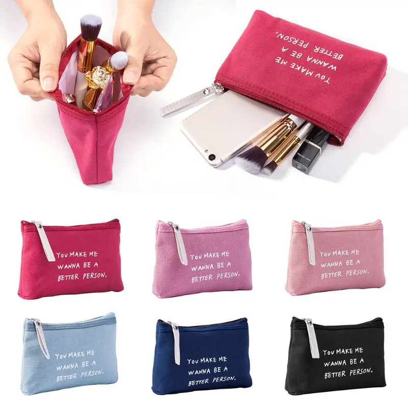 

Fashion New Women Canvas Travel Cosmetic Makeup Bag Girls Casual Pencil Case Stationery Storage Organizer Coin Pen Purse Handbag