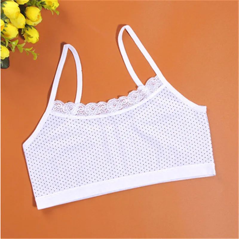 2018 New Fashion Young Girls Cotton Camisoles Girl Underwear Printing Lace vest Top For Teens Training camisole 2018 New Fashion Young Girls Cotton Camisoles Girl Underwear Printing Lace vest Top For Teens Training camisole