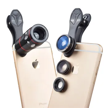 

For phone 10 times telephoto fisheye wide-angle macro four-in-one set universal external mobile phone lens phone camera lens