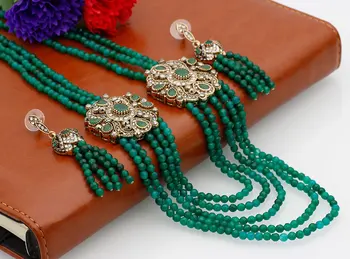 

New Arrivals African Beads Jewelry Nigerian Red Wedding Engagement Necklace For Women Handmade Stone Necklaces Indian Jewelry