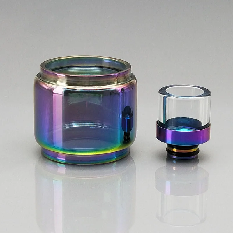 

1 Set Replacement Fat Bubble Glass Tube With 510 SS Glass Drip Tip For Uwell Valyrian 8ML TANK Rainbow Clear Color
