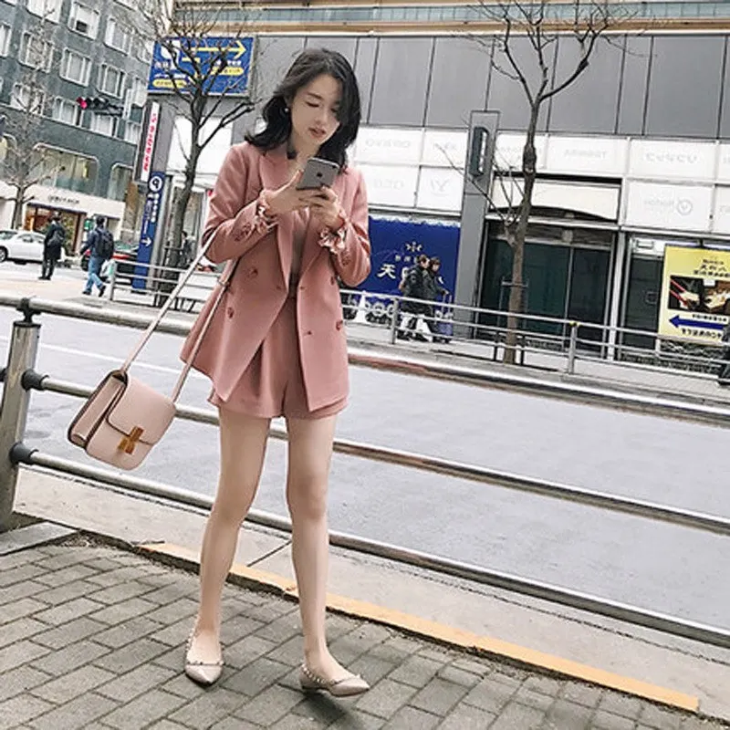 Suit Women Casual 2 Pieces Sets Business Suits Ladies Elegant Solid Korean Style Blazer +Pants and Blazer +Shorts Suits DS50437 Suit Women Casual 2 Pieces Sets Business Suits Ladies Elegant Solid Korean Style Blazer +Pants and Blazer +Shorts Suits DS50437