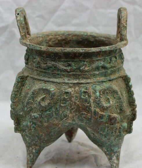 

bi002797 8" China Chinese Folk Culture Old Bronze Dragon Statue Dynasty Incense Burner