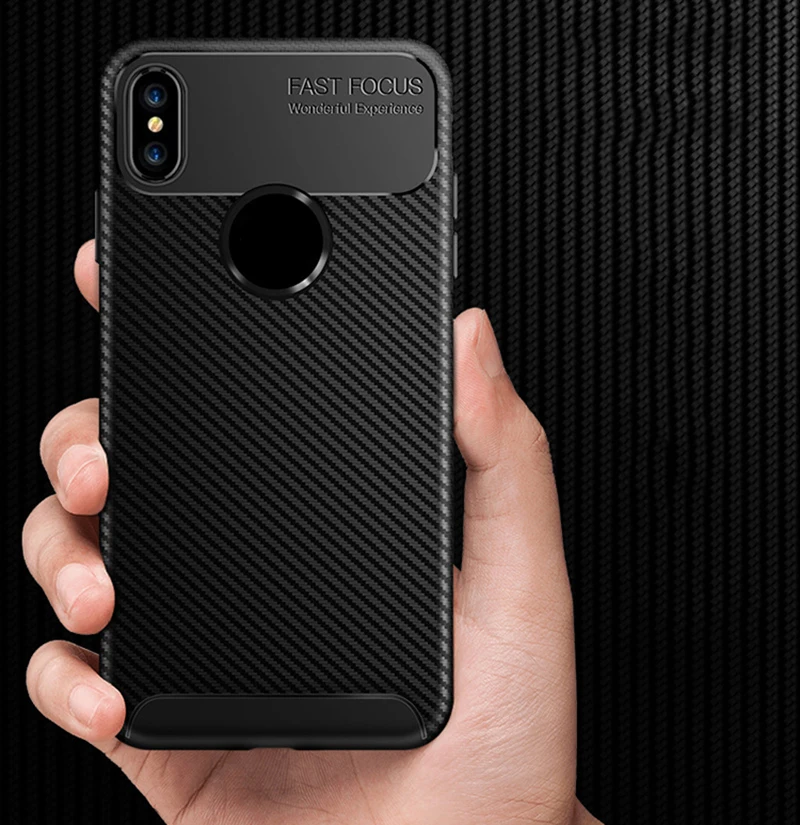 10 шт. прочный армированный мягкий чехол из углеродного волокна ТПУ для iPhone XS Max XR X 8 7 6 6S Plus Силиконовый противоударный защитный чехол