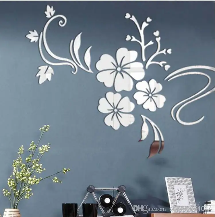 free shipping!hibiscus flowers home decoration crystal 3d wall