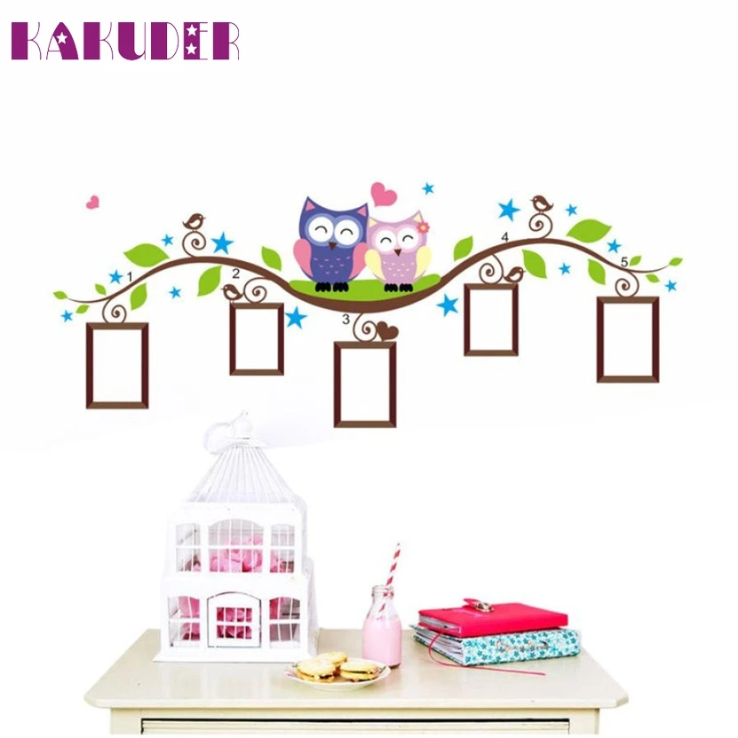 Наклейки на стену Zero Couple Owl Family виниловые наклейки для детской комнаты|sticker remover|baby
