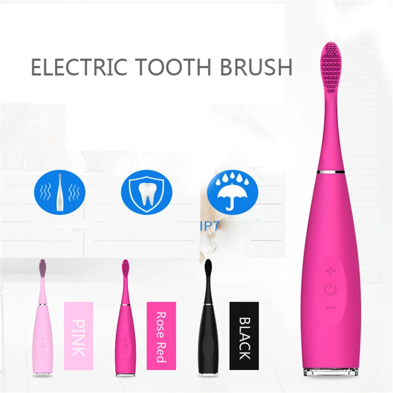 

Electric Sonic Silicone Toothbrush Teeth Whitening Silicone Brush Head Replacement Oral Care Waterproof Dental Deep Clean