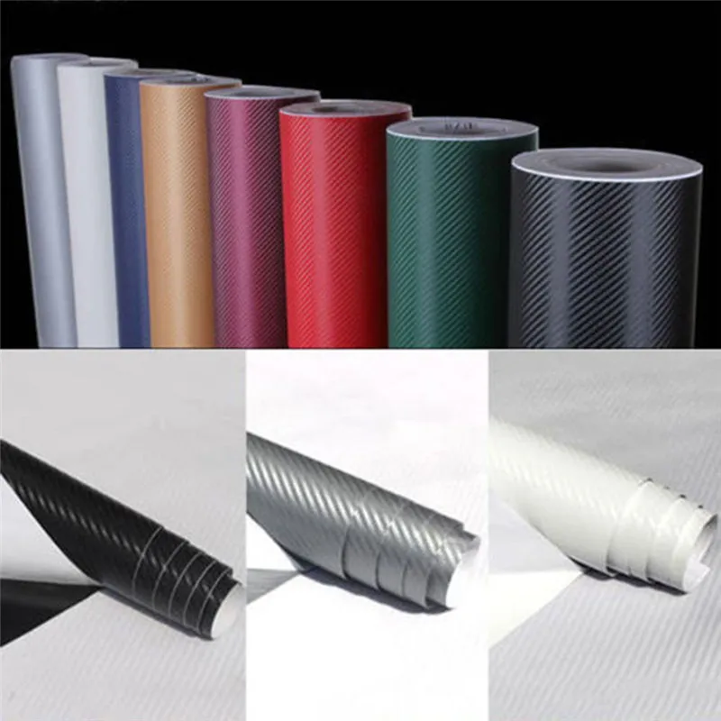 

127cmx10/20cm 3D Carbon Fiber Vinyl Car Wrap Sheet Roll Film Car Sticker Motorcycle Decals Car Styling Interior Accessories