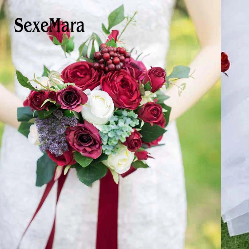 bridesmaid bouquets burgundy