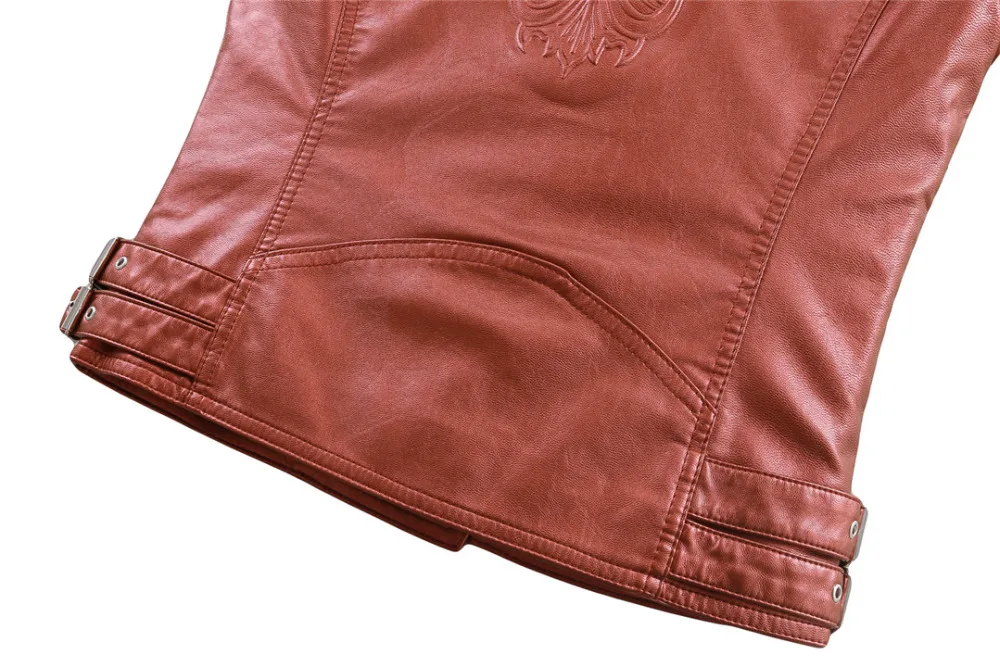 Для женщин куртка из искусственной кожи метель цвета Розовый и красный цвет черный серебристый локоть лоскутное отрегулировать талии