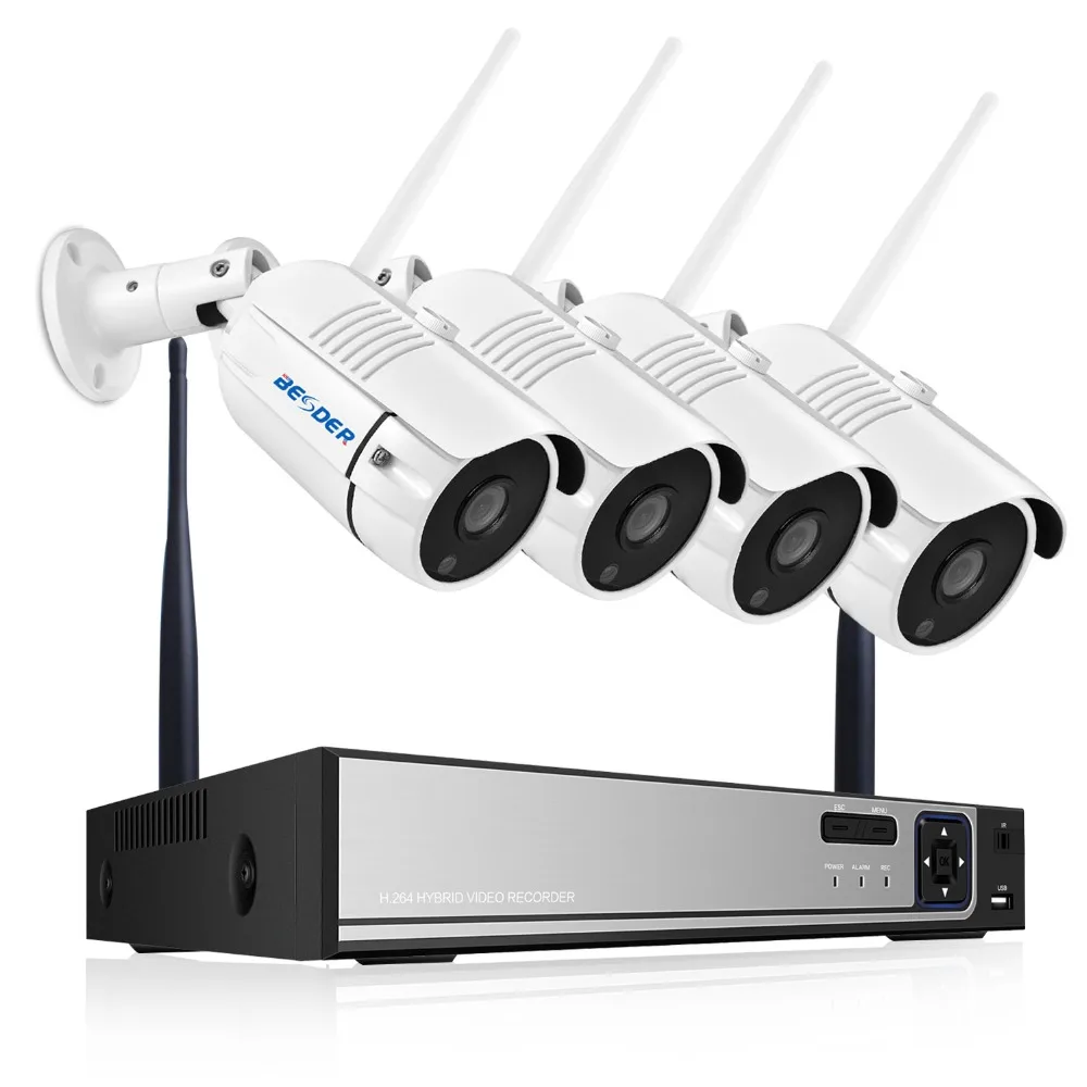 

BESDER 4CH Wifi CCTV System HD 720P/960P Optional CCTV Kit XMEye P2P Metal Case Waterproof Wireless Camera Wireless Surveillance