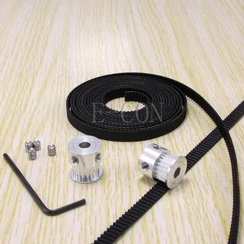 

2Pcs GT2 bore 6.35 timing Pulley And 2m GT2-6mm Open GT2 Belt for 3D printer(2-M4X4 setscrews and 1xAllen Key)