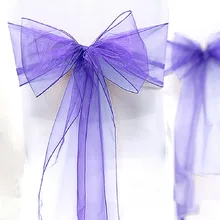 10 шт. лента на стул из органзы бант для крышки банкета свадьбы события изделия для декорации 18 см* 275 см