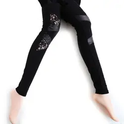 INDJXND черный Fasbys 2019, модные женские туфли сексуальное кружево кожа шить леггинсы для Для женщин леггинсы брюки K078
