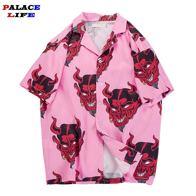 

Hip Hop Streetwear shirts Men 2019 Fashion Summer floral rapper harajuku Beach hawaiian shirt Male Plus Size 4XL Camisa hombre