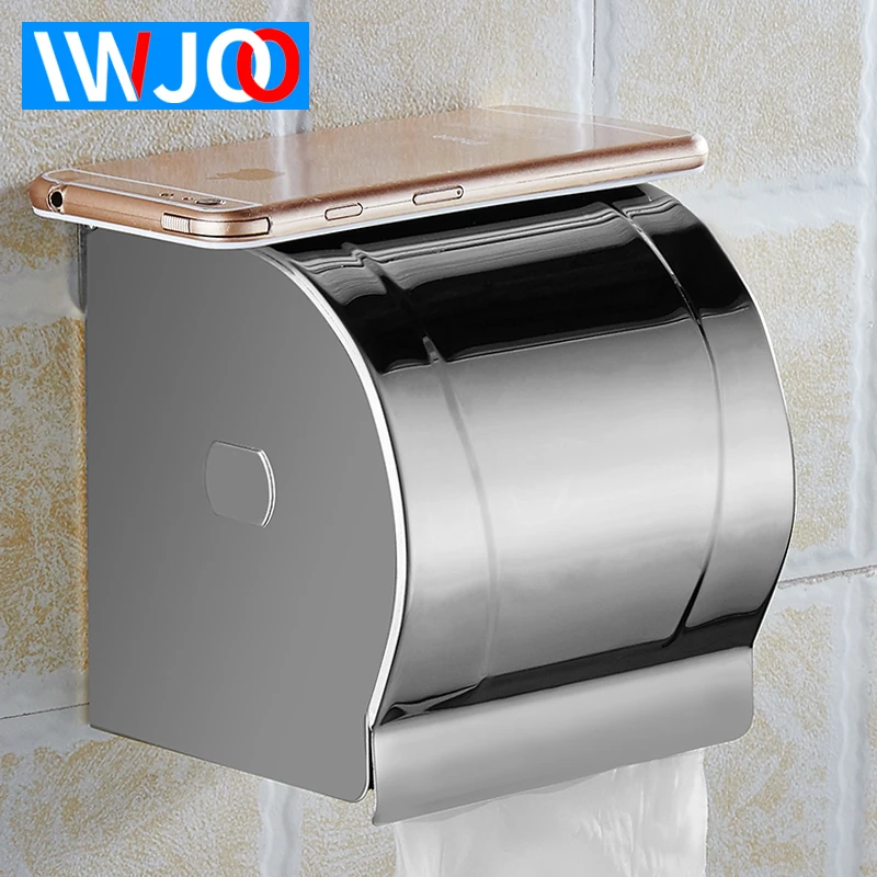 

Toilet Paper Holder Cover Waterproof Stainless Steel Toilet Tissue Roll Paper Holder Wall Mounted Paper Towel Holder Decorative
