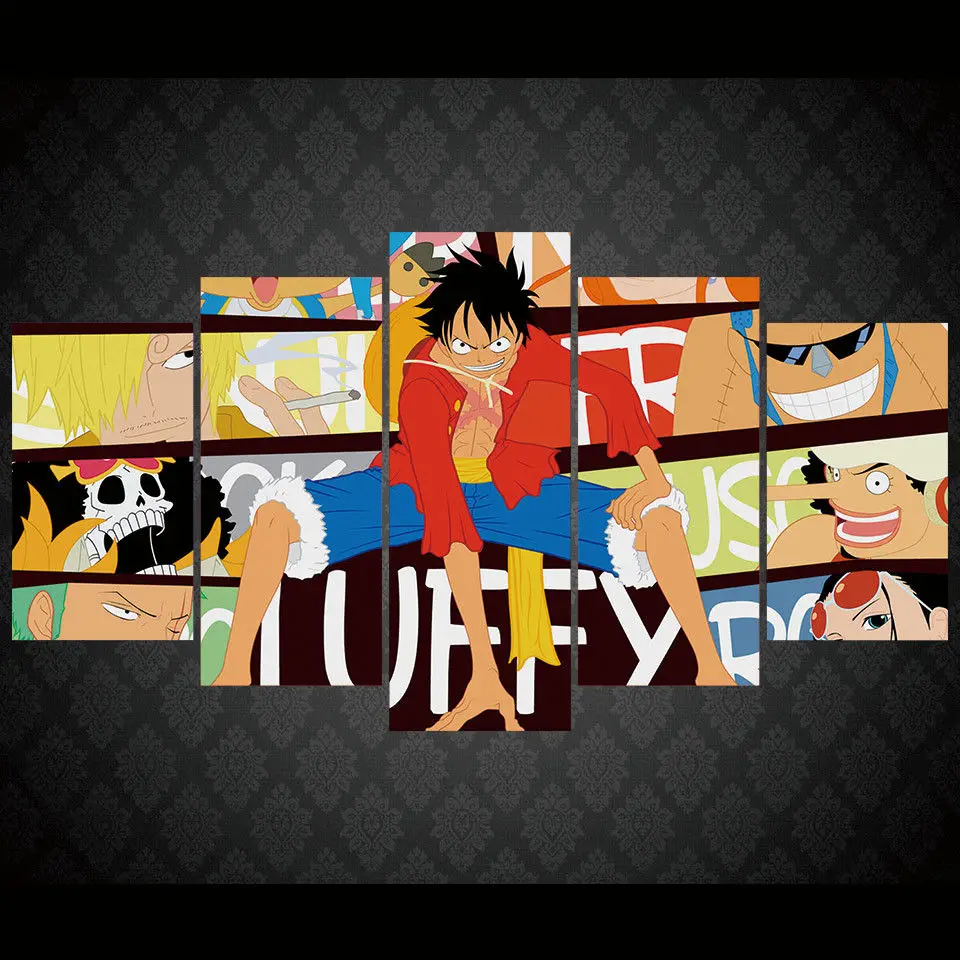 

Artistic originality One piece Luffy anime Canvas Print poster decor in 5 pieces 20x35cmx2,20x45cmx2,20x55cm