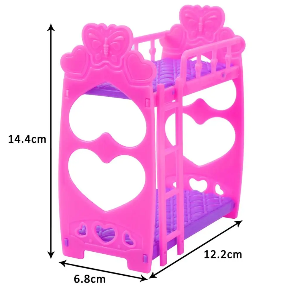 Fashion Mix Doll Accessories Double Bed Furniture Mini Swing Play Toy for 4 Inch Barbie Doll Playhouse Kids DIY Toys