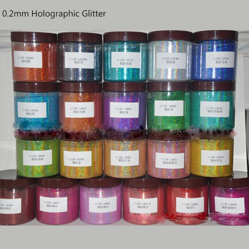 

50g/bag 0.2mm (1/128 .008) Holographic Glitter Powder-HOLO Nail Powder Glitter Pigments Powder For Gel Nail Powder 12Colors