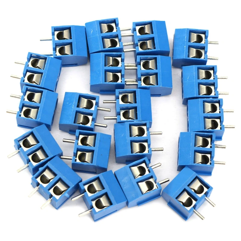 

2-Pin Screw Terminal Block Connector 5.08mm Pitch Panel PCB Mount, 20Pcs