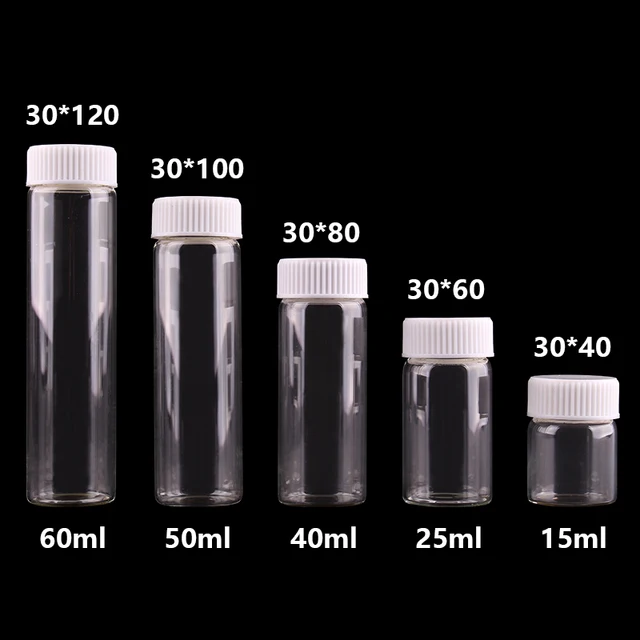 Buy 15ml 25ml 40ml 50ml 60ml Transparent Glass Bottles