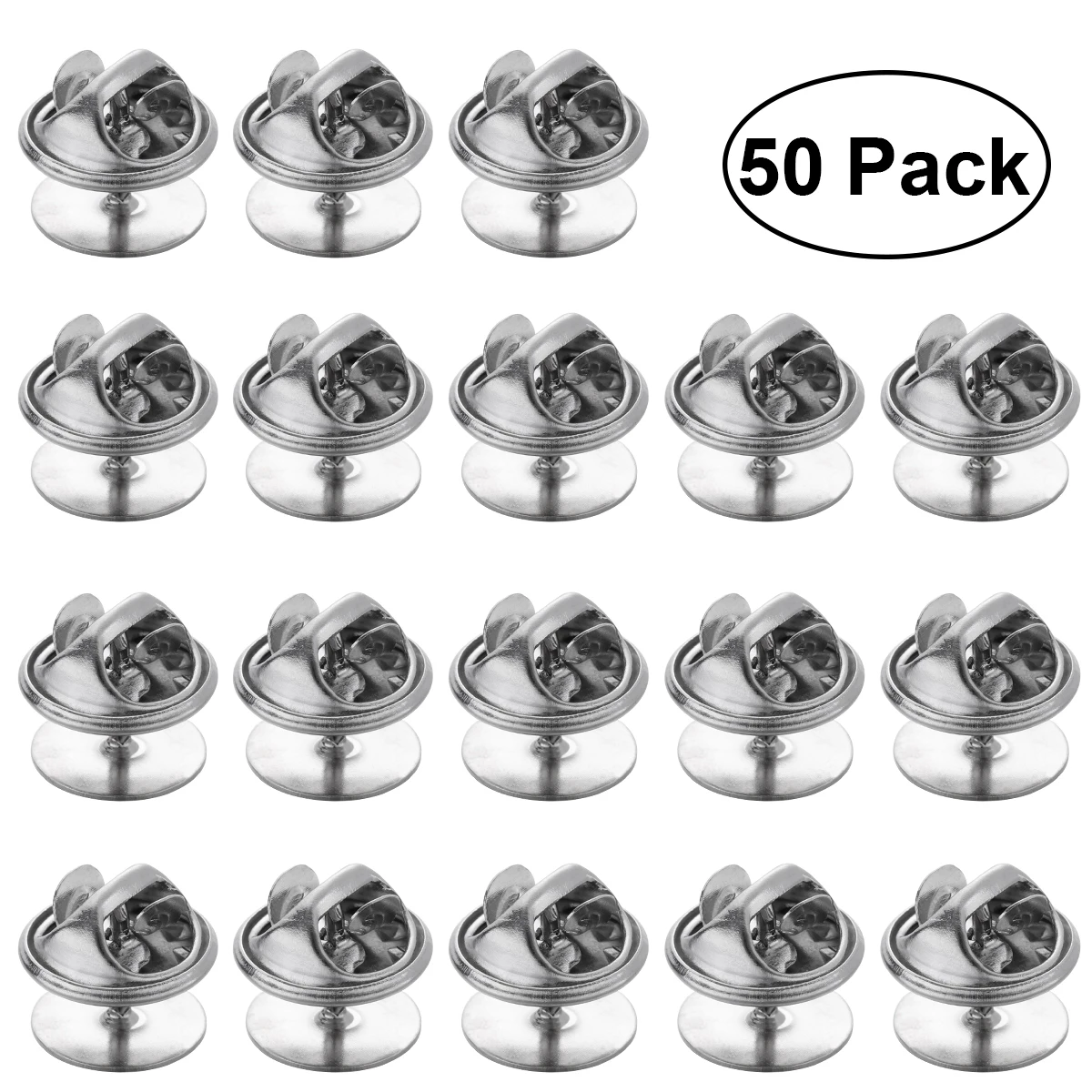 

ULTNICE 50pcs Butterfly Clutch Tie Tacks Blank Pins with Clutch Back (Chrome)