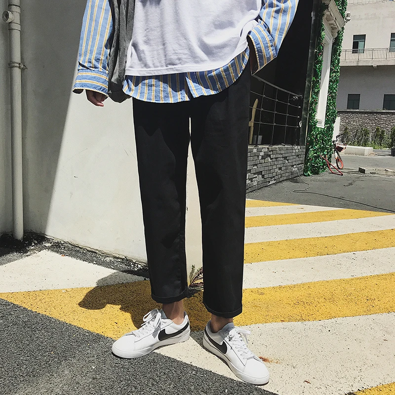 Fashion Casual Men's Harem Pants Spring And Autumn New M-2XL Solid Color Loose Straight Pants Personality Youth Popular