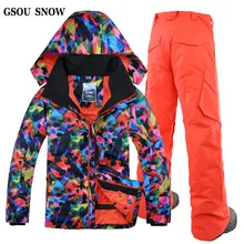 GSOU SNOW зимний спортивный двойной Сноуборд костюм мужской корейский открытый водонепроницаемый ветрозащитный лыжный костюм