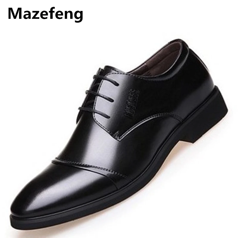 Mazefeng 2018 Новинка весна-осень мужские деловые классические туфли Ретро Винтажные
