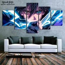 Картина на холсте Sasuke аниме картины 5 шт. Наруто настенные художественные принты модульный плакат для гостиной домашний декор рамки