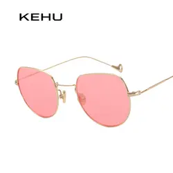 KEHU wo Мужские Круглые Солнцезащитные очки металлическая оправа ретро мужские очки круг K9117