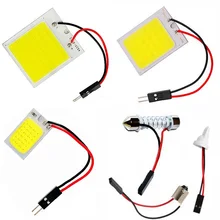 T10 W5W BA9S C5W C10W festón (31mm 36mm 39mm 41mm) 3 adaptadores 18 24 48 COB LED panel de lectura bombillas Interior del coche Domo lámpara