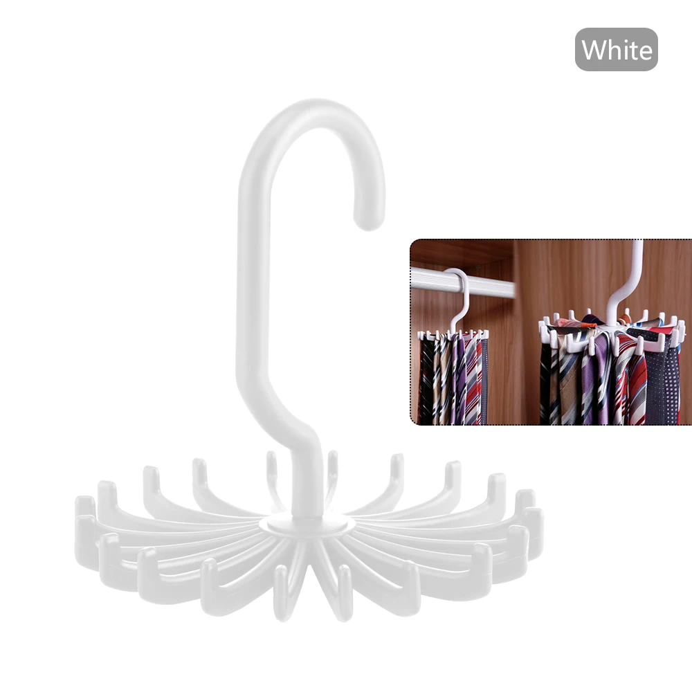 ABEDOE 1 шт. пластиковая портативная стойка для галстука для шкафа вращающиеся Галстуки крюк держатель ремень шарфы вешалка для мужчин Женская Одежда Органайзер