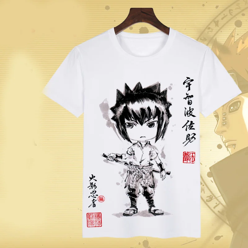 

Anime T-shirt Naruto T shirt Uchiha Itachi Hatake Kakashi Cosplay Tops Ink printing Tees