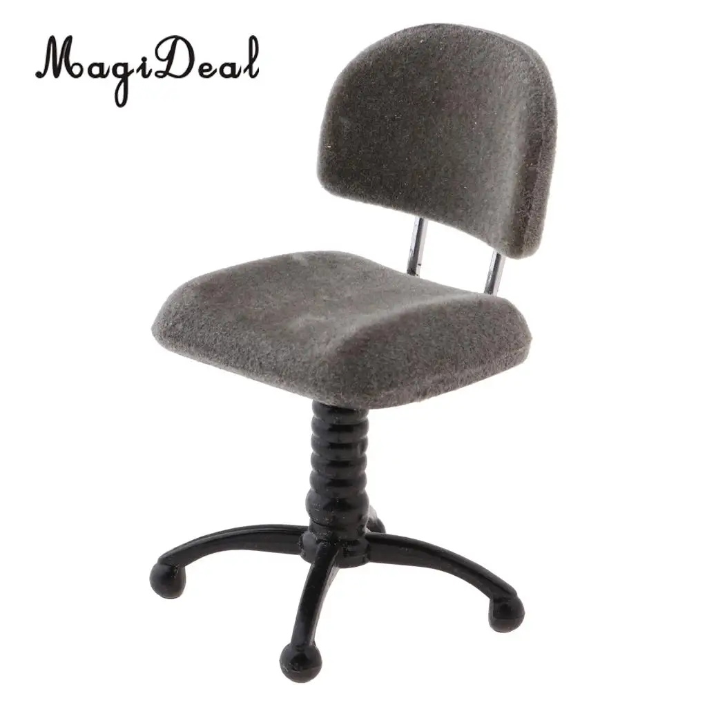 Plastic 1/12 Miniature  Revolving Chair  Chair Desk Chair Model Dollhouse Life Scenes Decor